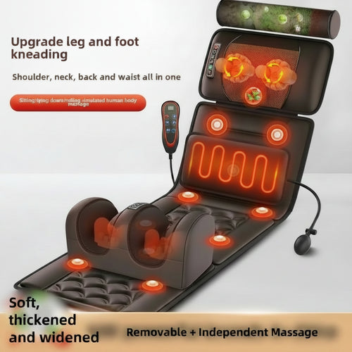 Multifunctional Lumbar Traction Massage Mattress Cushion Full Body Electric Shoulder Neck Waist Back Vibrations Removable Gift