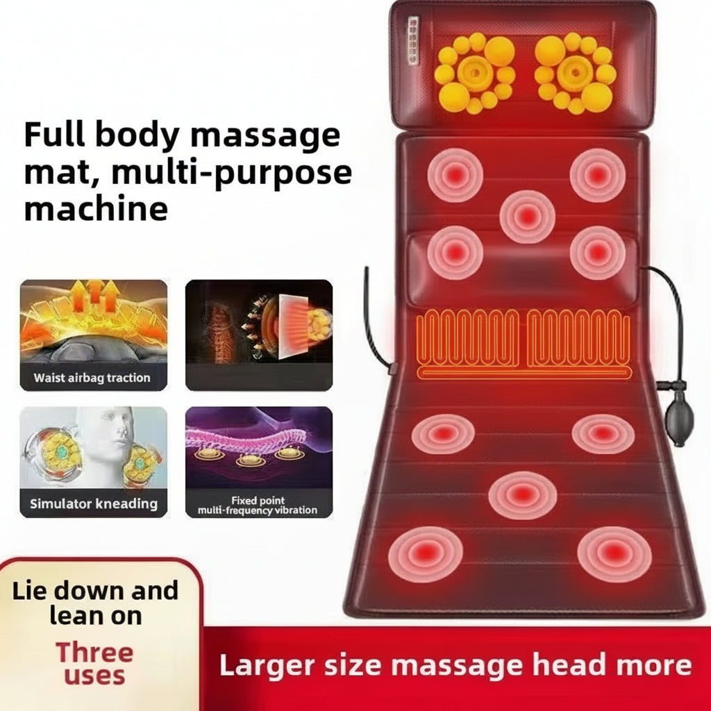 Multifunctional Lumbar Traction Massage Mattress Cushion Full Body Electric Shoulder Neck Waist Back Vibrations Removable Gift