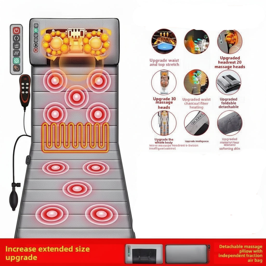 Multifunctional Lumbar Traction Massage Mattress Cushion Full Body Electric Shoulder Neck Waist Back Vibrations Removable Gift