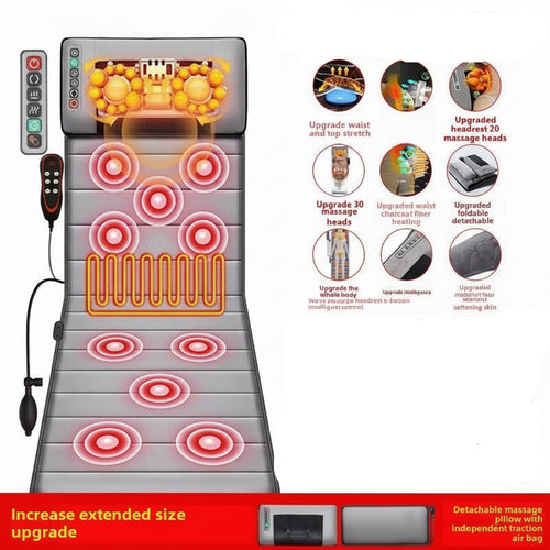 Multifunctional Lumbar Traction Massage Mattress Cushion Full Body Electric Shoulder Neck Waist Back Vibrations Removable Gift